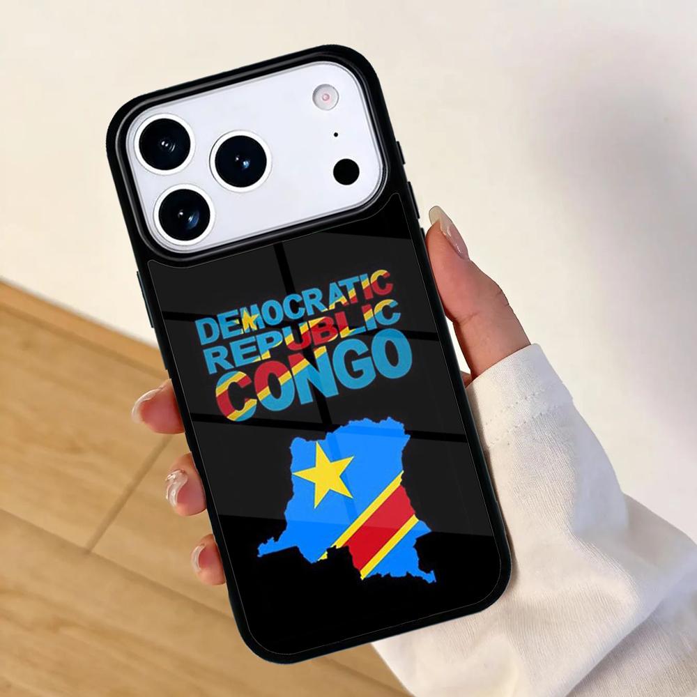 Congo Democratic Republic Flag Mobile Phone Case for IPhone 17 AIR 16pro Max 15 14 13 12 11 Bumper Cover