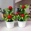Simulate Large Five Red Fruit Mini Artificial Flower Potted Decorations Desktop