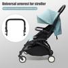 Stroller Bumper Bar Faux Leather Adjustable Angle Stroller Handle Anti-Fall Safety Handrail Footrest for Baby Carriages