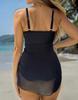 Traje de baño de mujer Color Block Malla Cordón Ajustable Slim Traje de baño de una pieza Conjunto de bikini Ropa de playa Trajes de baño