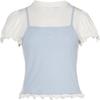 Originale Slim Rundhals Pullover Sport Kurzarm Puffärmel T-Shirt Damen Tops KY3298