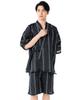 [KYOETSU] Men's Jinbei (traditional Japanese Summer Wear) - Father's Day Gift, Plus Sizes, Stylish, Cotton, Seersucker Weave (LL, 4. Varied Stripe X B