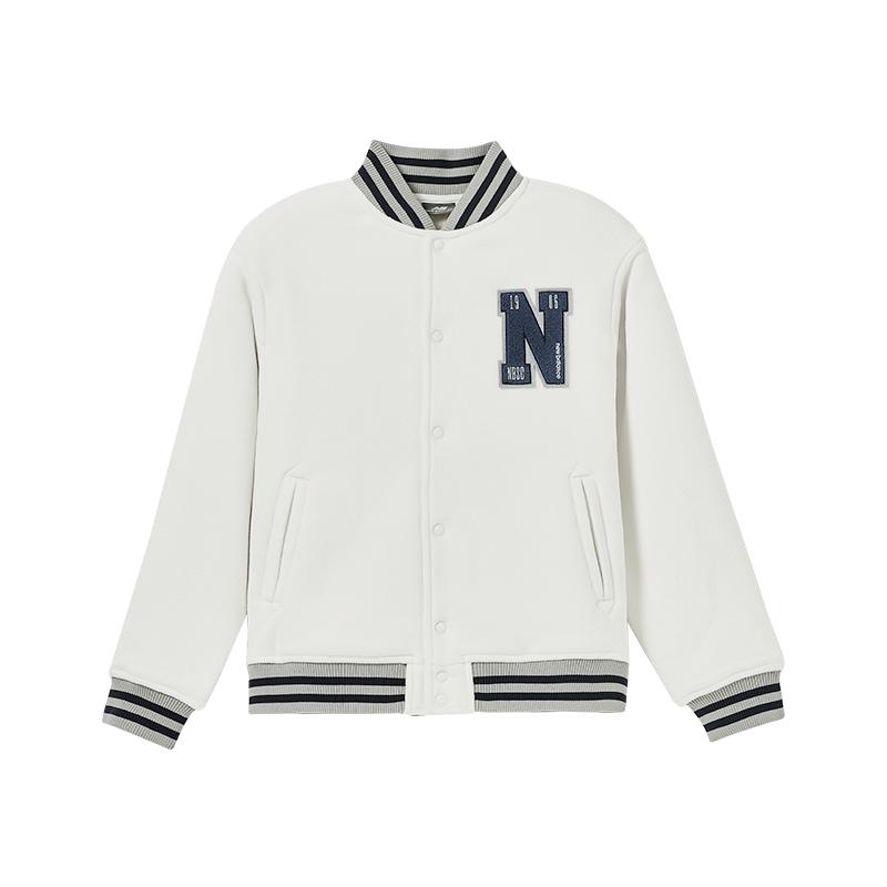 New Balance Baseball Jacket Men s NMD4E021-BK,NMD4E021-IV S