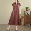 Krótki rękaw Plus rozmiar Bawełna len vintage nowe sukienki dla kobiet swobodna luźna długa letnia sukienka koszulowa