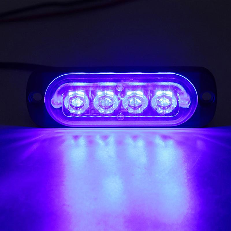 4Led Car Warning Light Grill Breakdown Light Car Truck Trailer Beacon Lamp Led Amber Side Light For Cars 12V - 24V