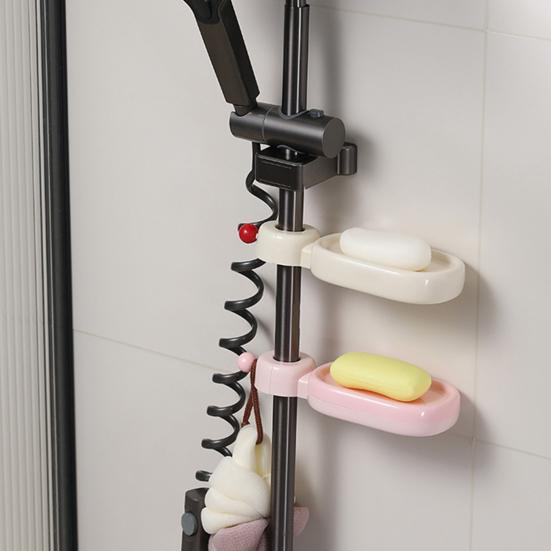 Double Layer Soap Dish with Drain Holes Wall Mounted Soap Holder Suction Cup Self Draining Soap Case for Shower Bathroom Kitchen Sink