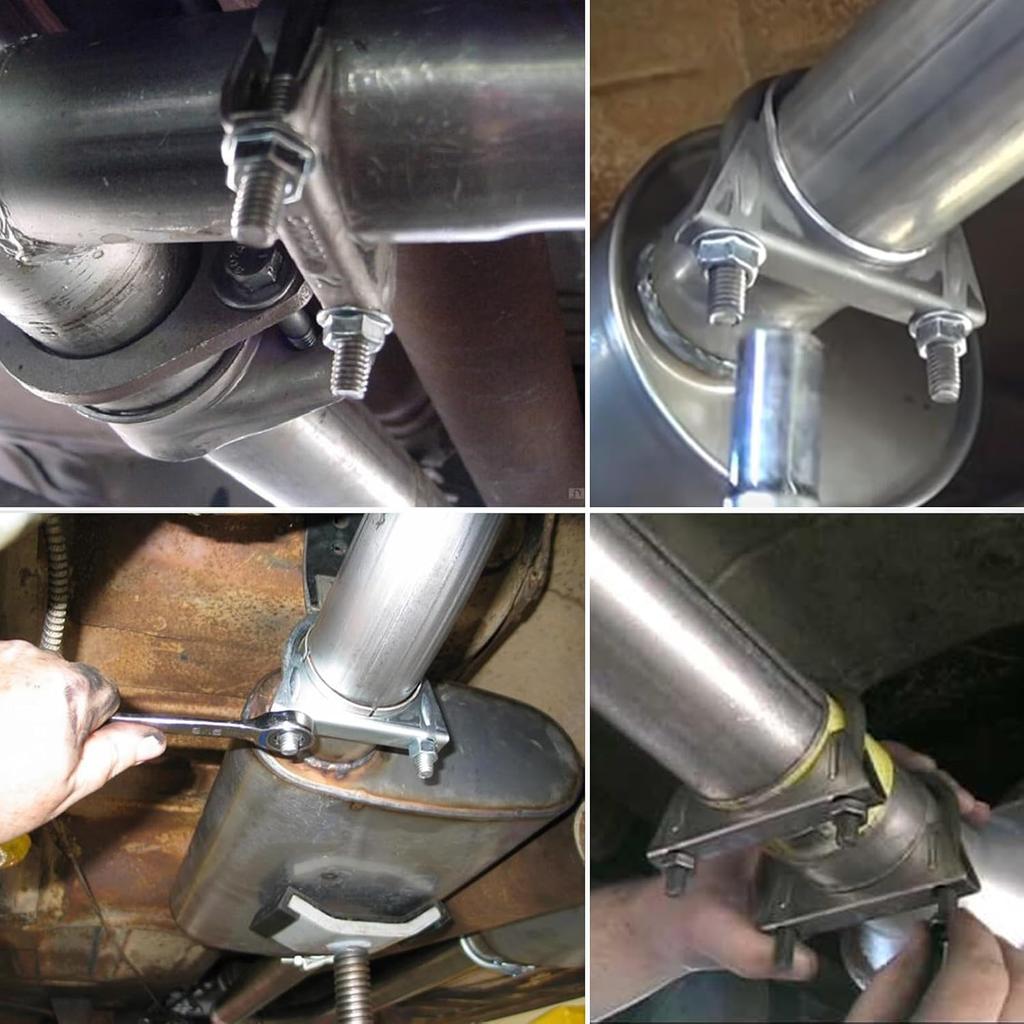 LCGP 2" Heavy Duty U Bolt Clamps Saddle Type Anti-Corrosion 2 Pack Muffler Clamps