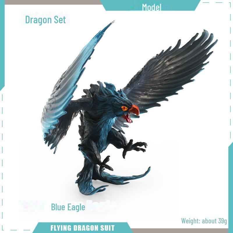 Warcraft Dragon Model Toy: Fire Rock & Stone Dragon, Movable Jaw, Dinosaur Ornament