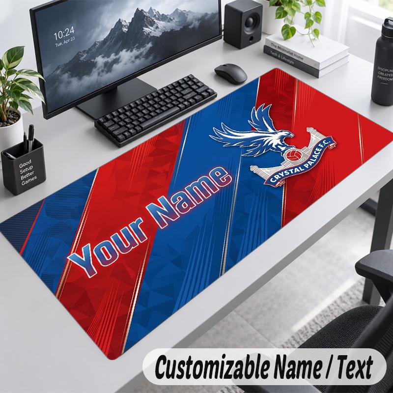 Custom Name Text Mouse Pad Crystal Palace Personalized Desk Pad For Work And Gaming
