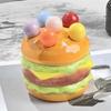 Creative Hamburg Fruit Fork Set Anti-scald Dessert Forks with Storage Jar  Kitchen Supplies