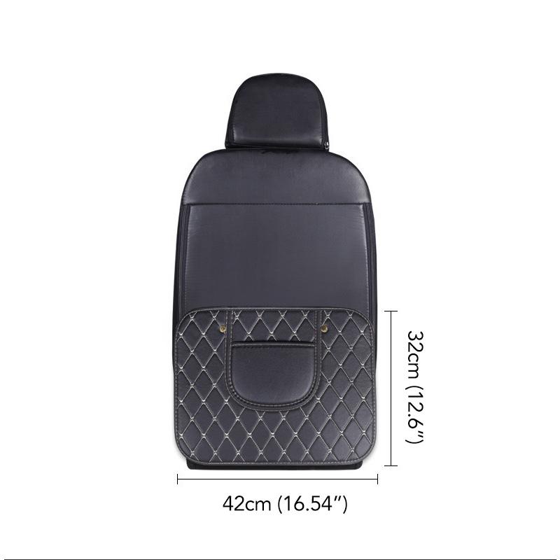 PU Leather Car Anti Kick Mats Car Seat Back Protector Cover Children's Rear Seat Dirt Mat Storage Bag Car Interior Accessories