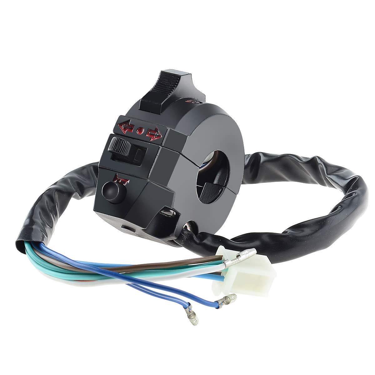 

KAWELL Мотоциклетный переключатель Мотоциклетный переключатель указателя поворота Водонепроницаемый переключатель Велосипедный 0,9 дюйма (22 мм)