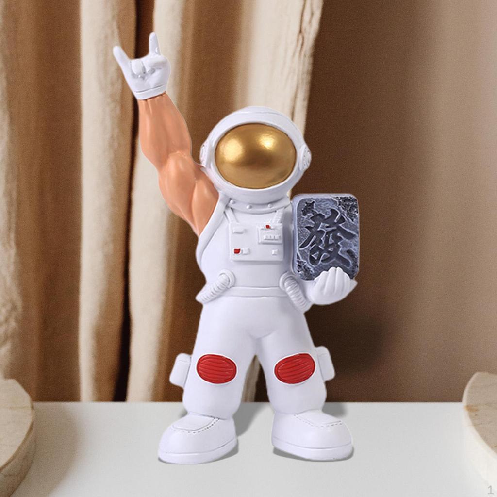 Astronaut Figurine Resin Statue for Home Party Bedroom Bookshelf Decoration