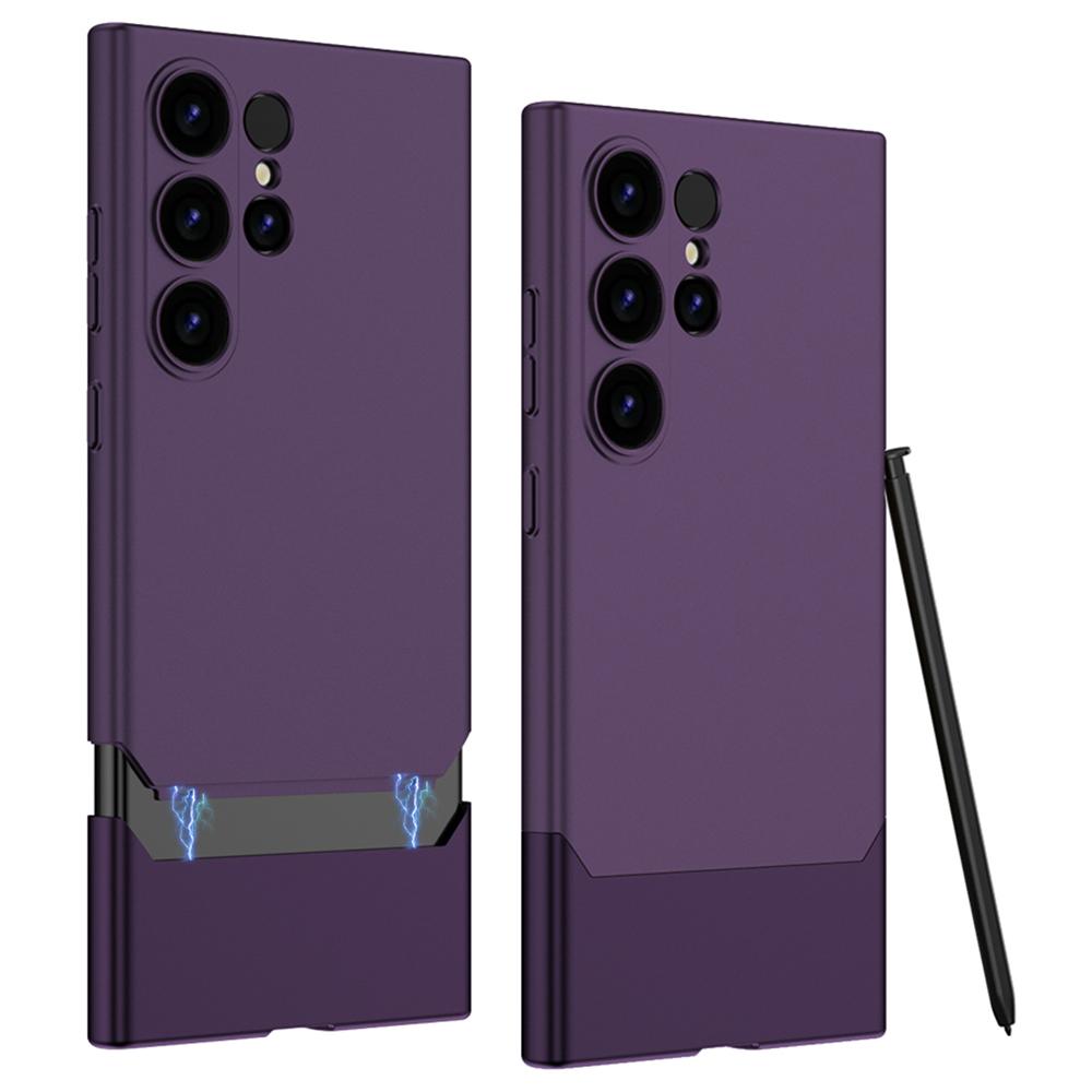 

GKK For Samsung Galaxy S24 Ultra Phone Case Contrast Color Detachable Magnetic PC Cover Purple
