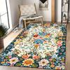 Classical Bohemia Luxurious Floral Printed Area Polyester Non-Slip Large Mat Vibrant Bohemian Home Decor, Durable Floor Covering