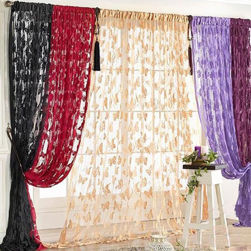 1 st Fönstergardiner 100*200cm Hängande Snöre Festival Fjärilsgardin Fönsterpaneler Dörröppning Linjegardiner Avskärmningsnät