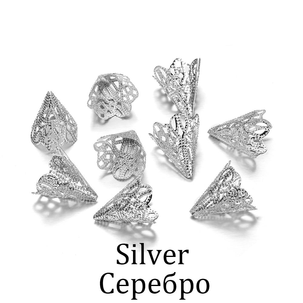 

30 шт. 17x20 мм подвески филигранная форма цветка конусные бусины Кепка для DIY серьги ожерелье ювелирные изделия поиск изготовления аксессуары аксессуары