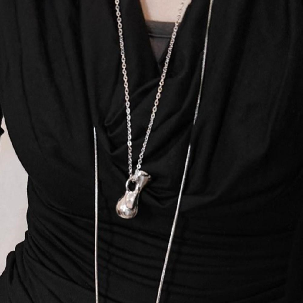 Temperament Long Sweater Chain Retro Fashion Jewelry Creative Water Bottle Pendant Necklace  Lady