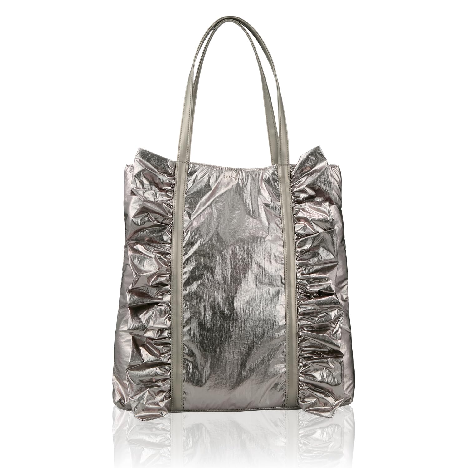 

Tote Bag Metallic Frill Tote Compatible 2412211015 Gunmetal [Samir Nasri] Bag/A4 Women s (818)
