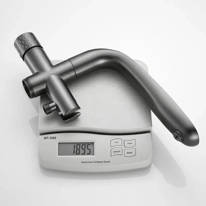 Floor Stand Faucets Brass Single Handle Bathtub Faucet Floor Mounted Shower Mixer Cold And Hot Water Shower Tap with Hand Spray