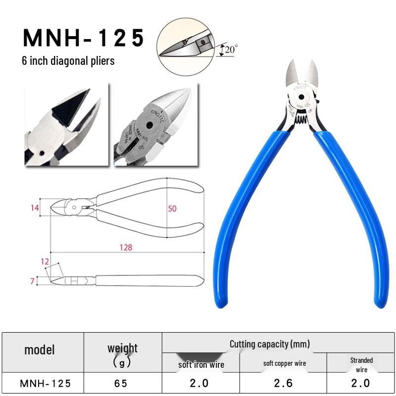 TTC MNK-125 Model Plastic Diagonal Pliers 5 inch