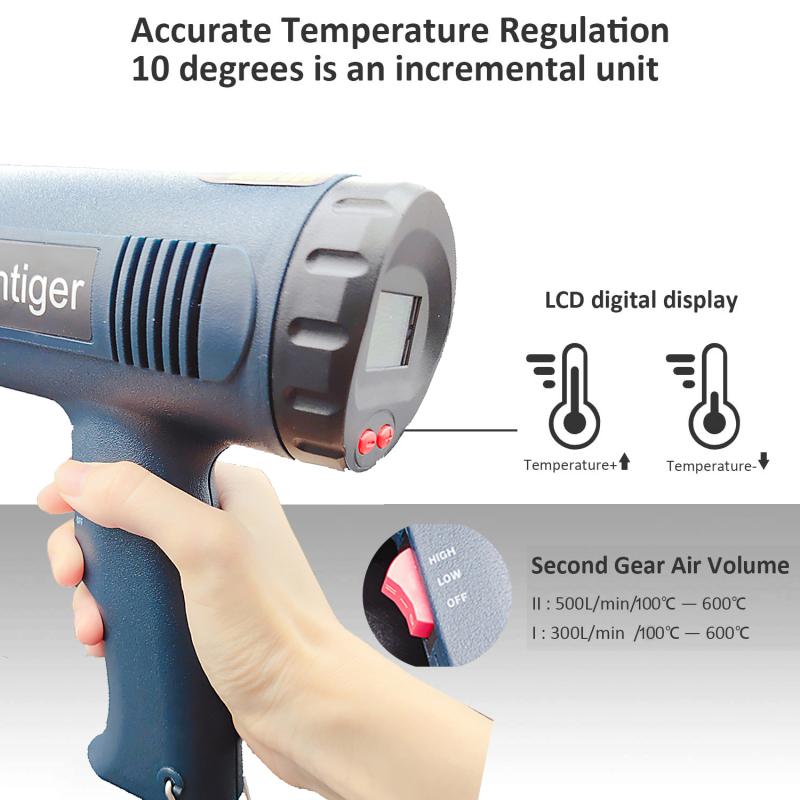 Industrial Hair Dryer Heat Gun 2000W Hot Air Gun Air Dryer For Soldering Thermal Blower Soldering Station Shrink Wrapping Tools