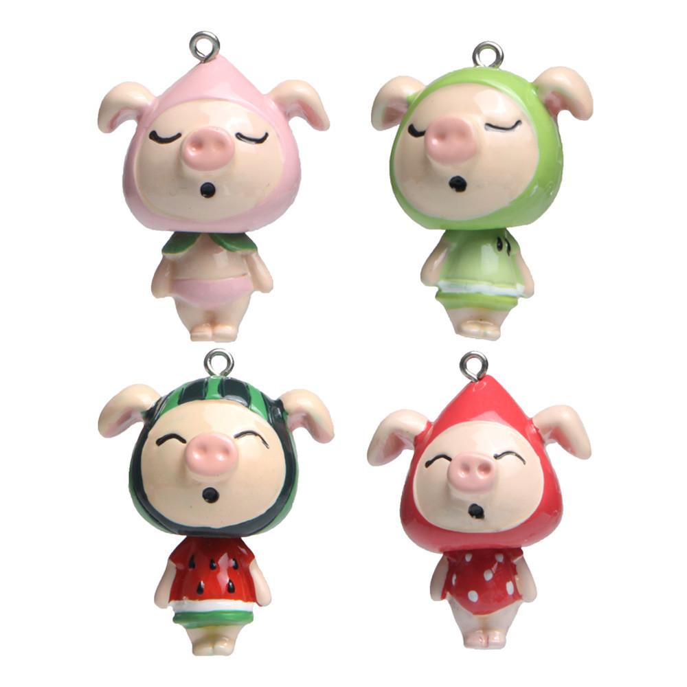 Fruit Jenny Pig Series Keychain Resin Cartoon Accessories For Kids Decor And
