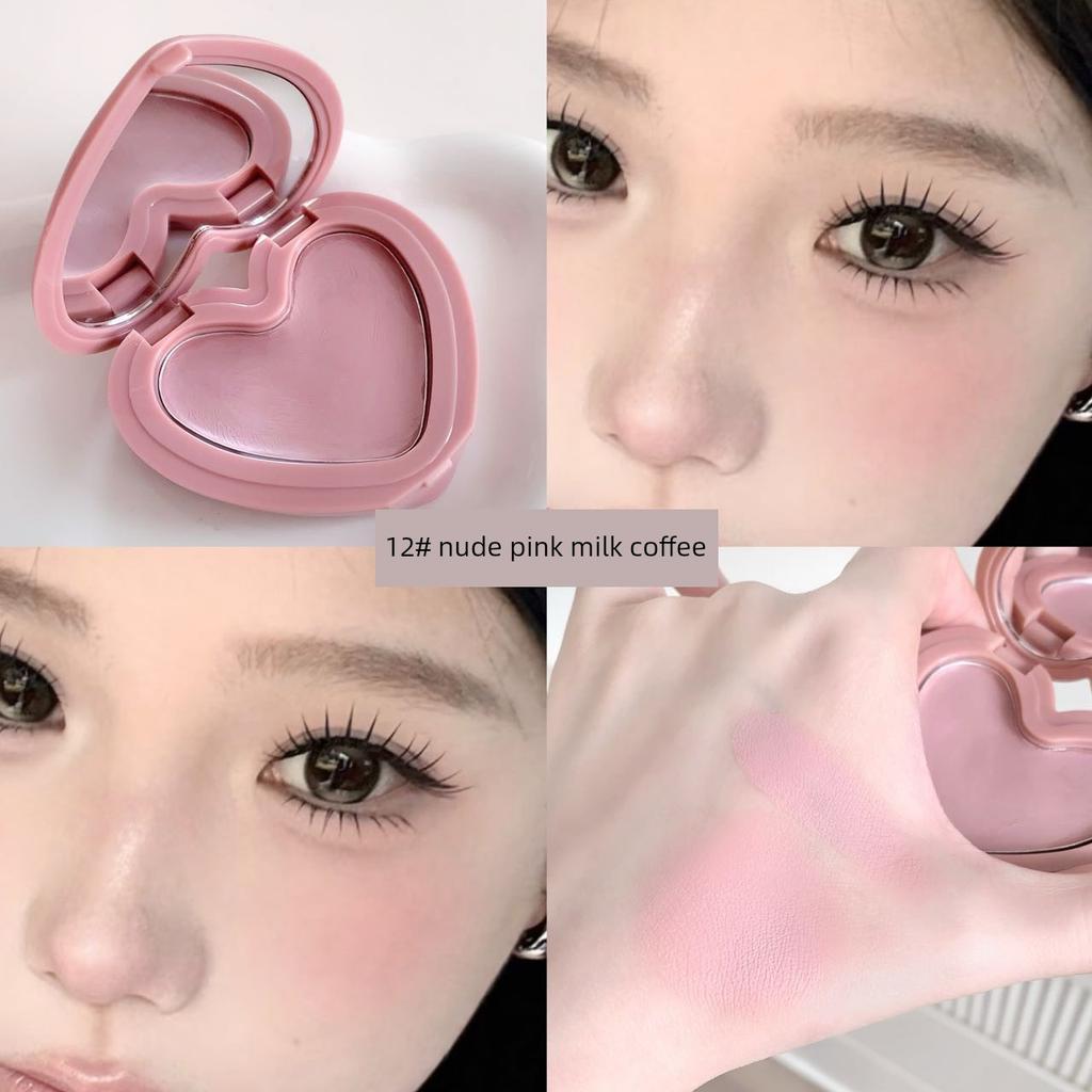 2026 Hot-Selling Heart-Shaped Blush Cream, Multi-Use Hydrating Highlighter Cream, Natural Color Enhancement, Everyday Light Makeup
