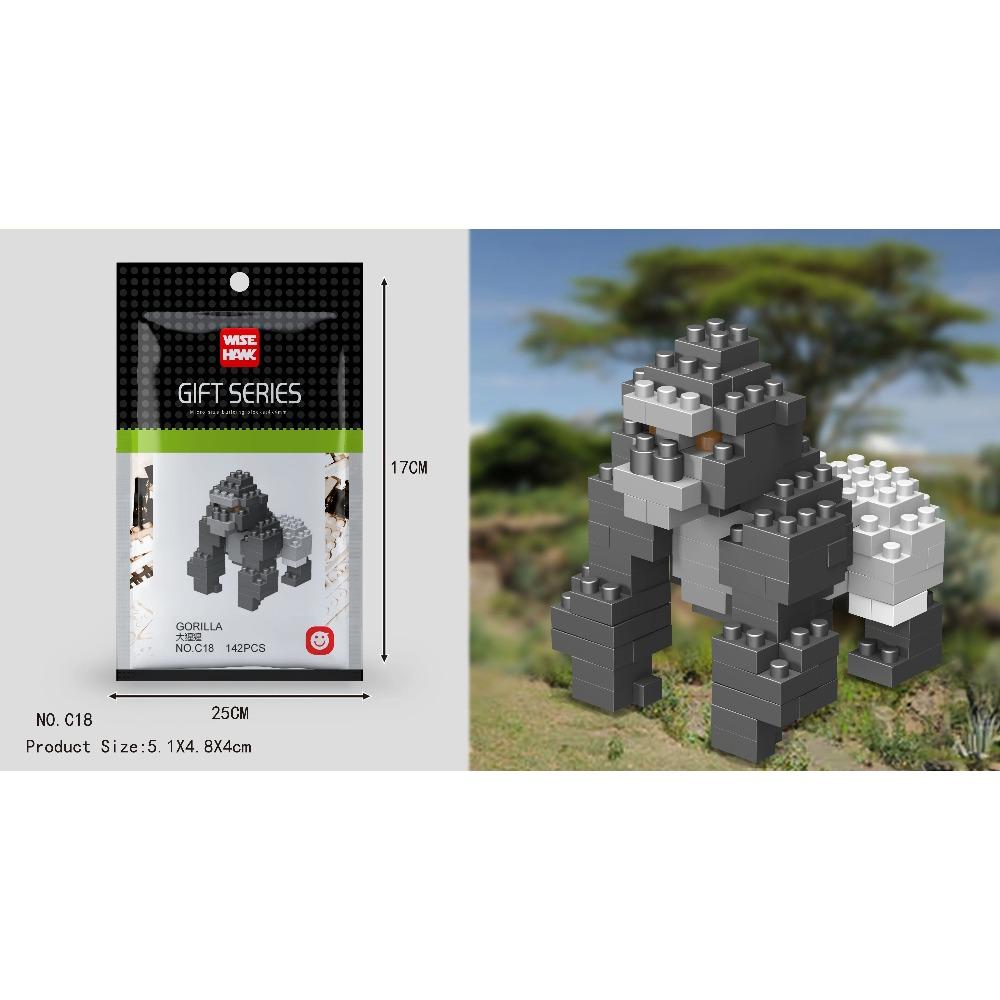 Mini Building Blocks 3D Animal Diamond Model Micro Bricks Dog Cat Bird Moose Wolf Panda Macaw Toys For Children Birthday Gifts