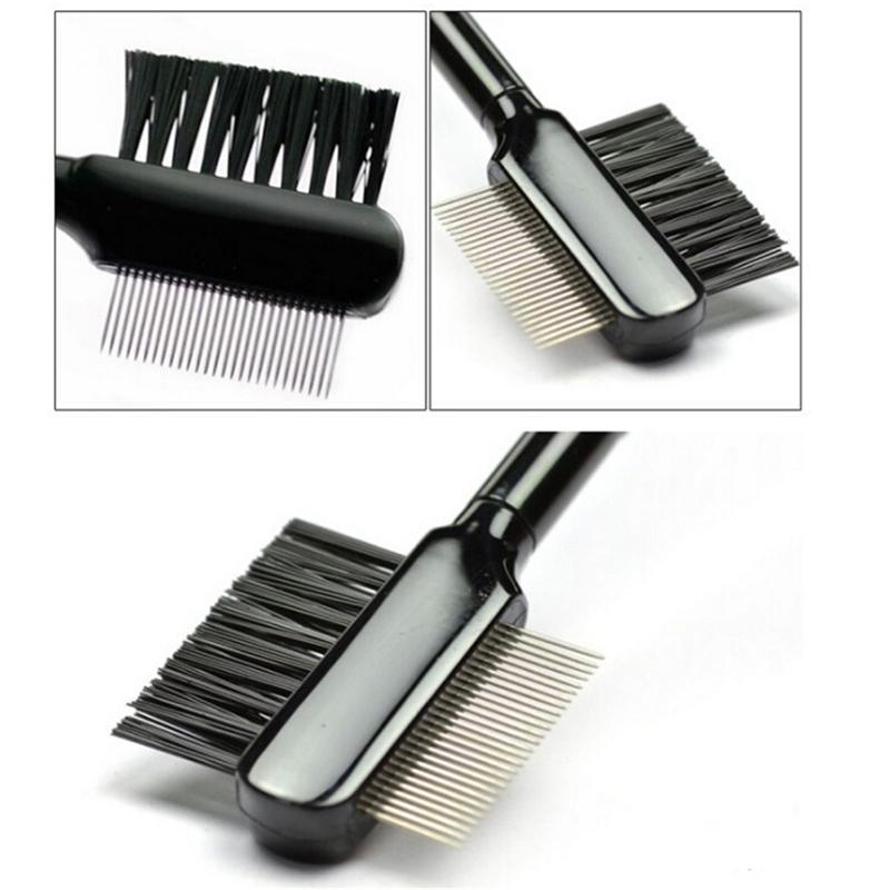 1Pc Steel Eyebrow Eyelash Dual-Comb Extension Brush Metal Comb Makeup Tool