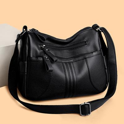 Borsa Donna Semplice Pelle Morbida Grande Capacità Borsa a Tracolla alla Moda Borsa a Spalla Singola