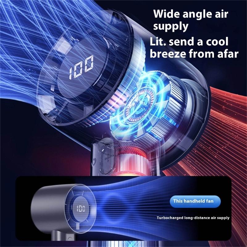 Handheld Mini Fan USB Rechargeable 100 Speed Quiet Desk Fan Portable Cooling Fan for Indoor Outdoor Use Birthday Gift