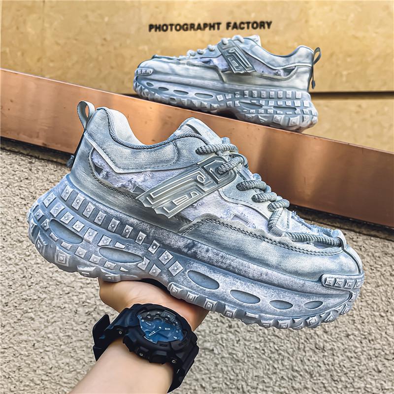 Men's shoes casual shoes soft denim ripped surface breathable running sneakers personalized beggar