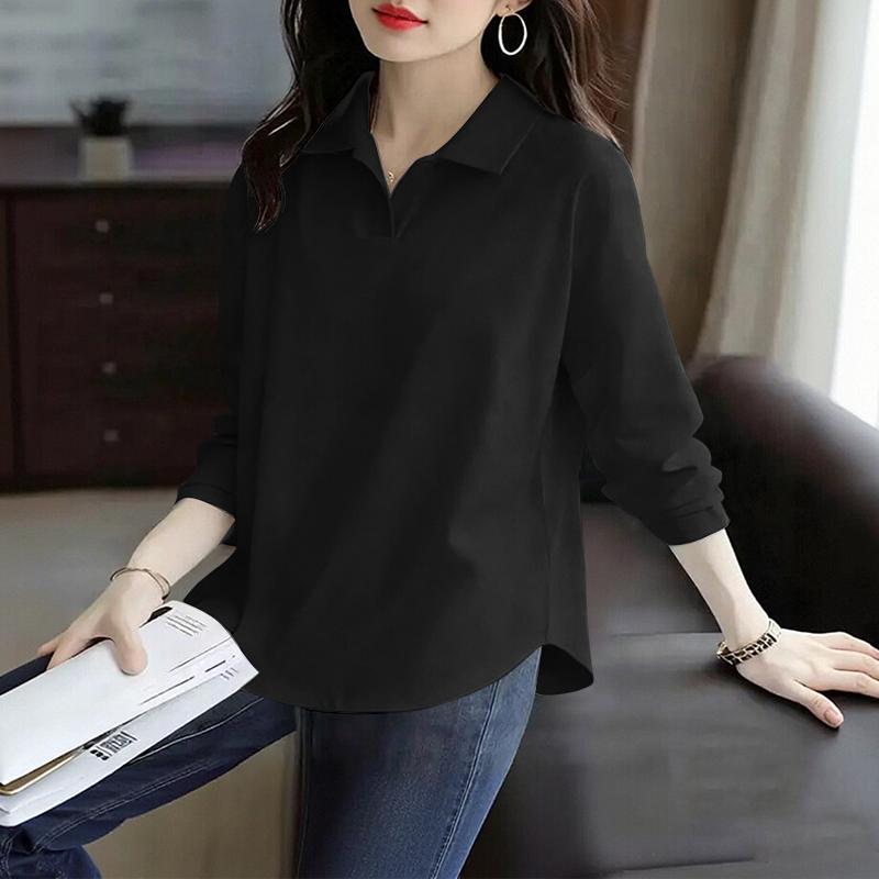 ZANZEA Women Casual Turn Down Collar Loose Long Sleeve Blouse