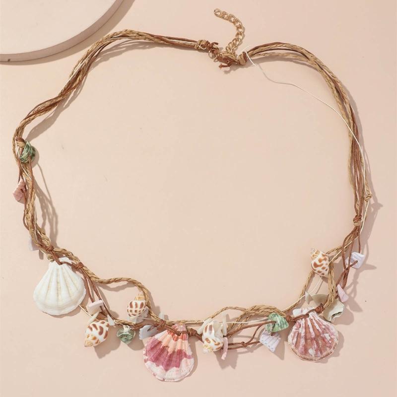 Unique Starfish Shell Choker Necklace for Women Retro Large Conch Collar Necklace Statement Pendant Neck Jewelry Gift