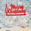 Gold & Green Glitter Merry Christmas Tree Cake Topper Decoration