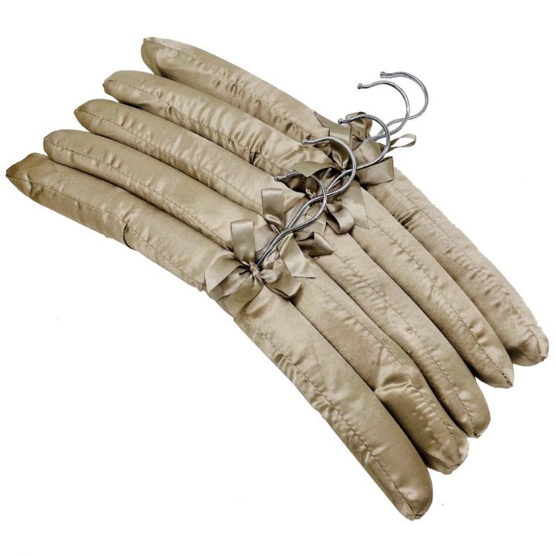 Wholesale Satin Padded Hanger 38cm Hotel Clothes Satin Padded Clothes Hanger Sponge Shop Hangers Display Hanger Silk Wrapped