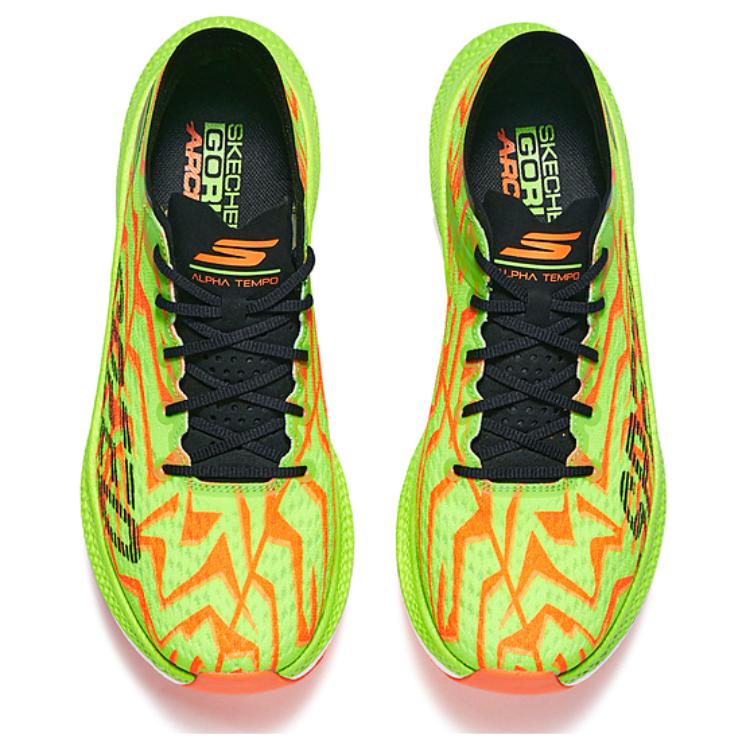 Skechers Mens Go Lightweight Comfortable Durable Breathable Low-Top Running Shoes Men sneaker Green Orange 246063-GROR