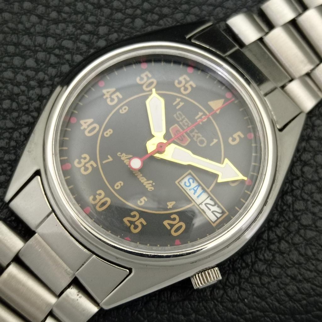 GENUINE VINTAGE SEIKO 5 AUTOMATIC JAPAN 7S26A MENS BLACK DIAL WATCH a702398-5 R124-a702398