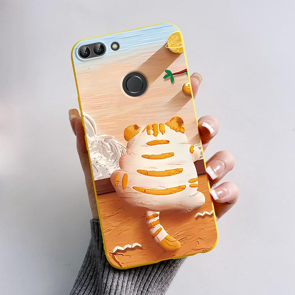 For Huawei P Smart 2018 Case Cute Cat Bear Cartoon Frog Soft Cover For Huawei P Smart FIG-LX1 5.65 Inch Case Coque Fundas Shell