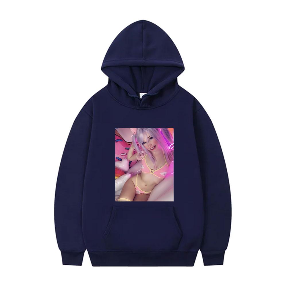 Sexy Belle Delphine Aesthetic Mugshot Hoodie Men's Fashion Casual Oversized Sportswear Unisex Fleece Cotton Long Sleeve Hoody