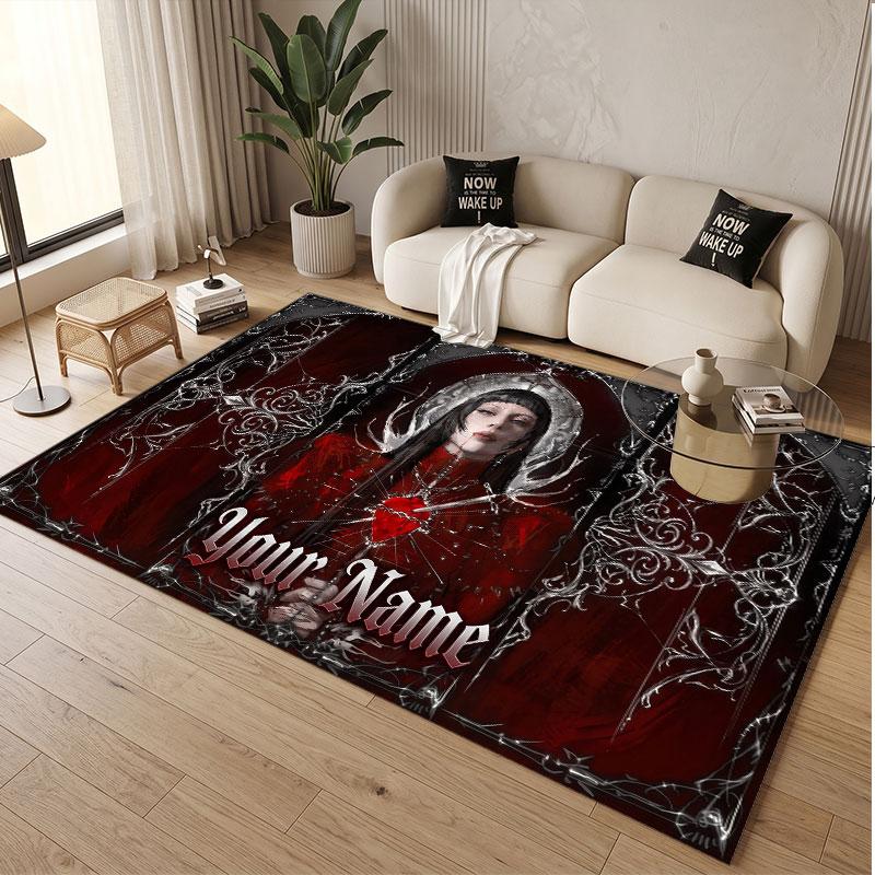 Custom Name Crystal Velvet Rug,Lady Gaga Comfortable Anti Slip Floor Mat For Room Decoration