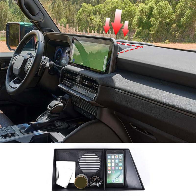 For Toyota Land Cruiser 250 Prado LC250 2025 Center Console Organizer Behind Screen Storage Box Dashboard Tray