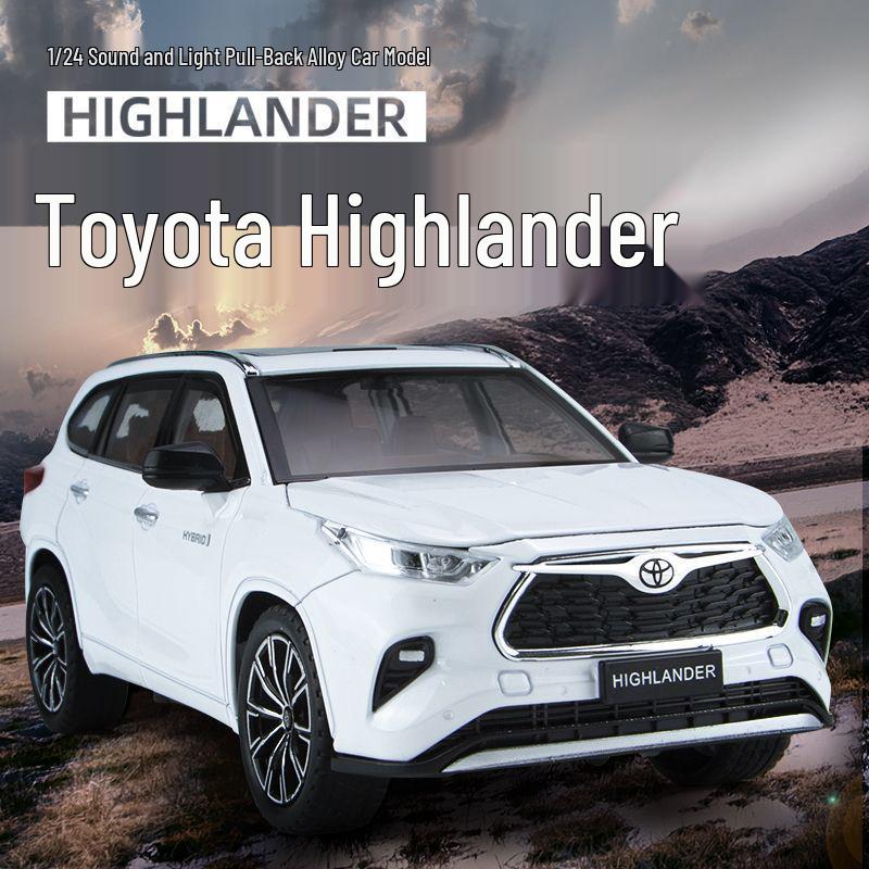 

Пенопластовая коробка 1:24 Игрушка Коллекционная Модель Автомобиля из Сплава Toyota Highlander белый