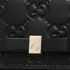Gucci Signature Embossed Logo Short Flap Leather Card Holder Wallet Women Wallet Black 406924-CWC1G-1000