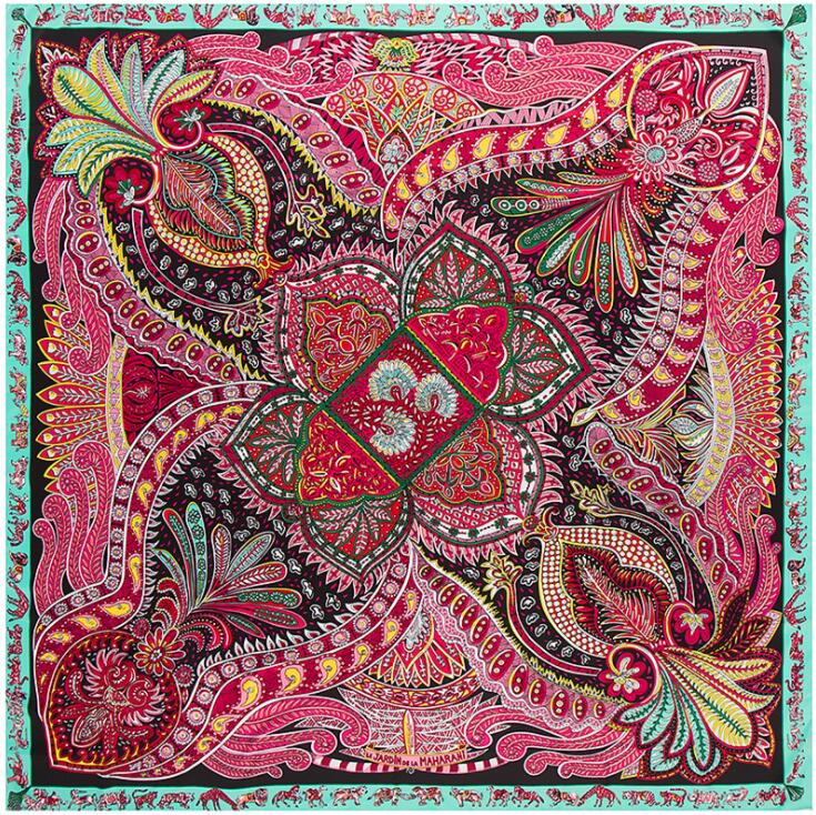 Fashion Women Scarf  Paisley Hijab Twill Silk Shawl Scarfs For Ladies Foulard Square Head Scarves Wraps