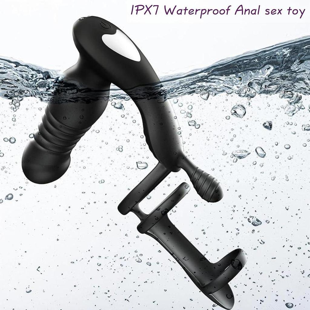 3 In 1 Anal Vibrator, Remote Control Vibrator Penis Ring Penis Sleeve Prostate Massager, Ass Race, Prostate Stimulator Male Masturbator Sex Toys