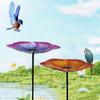 Iron Bird Feeder Plugin Large Capacity Bird Feeding Dish Container Bird Bathtub  Outdoor