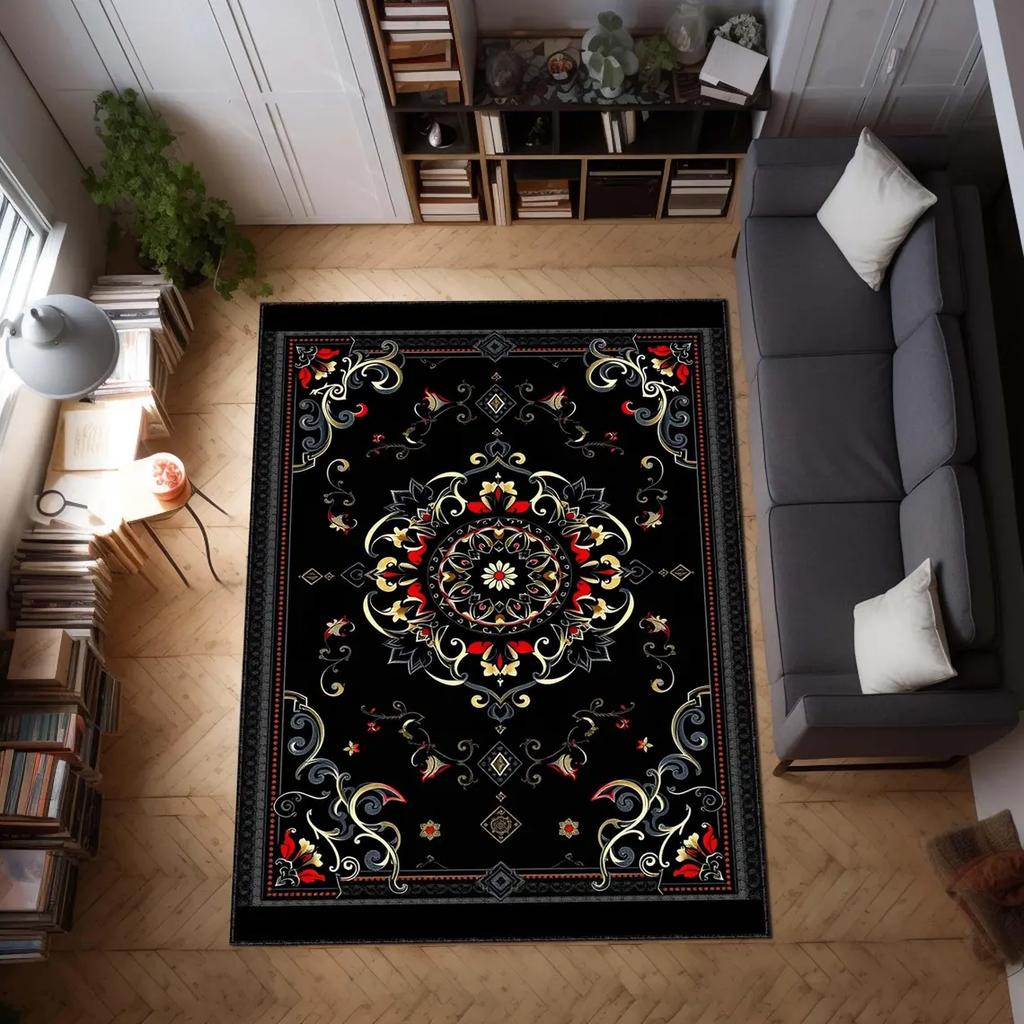 Persian Area Rug, Classic Patterned Carpet, Elegant Vintage-Inspired Floor Mat for Living Room or Bedroom Rug