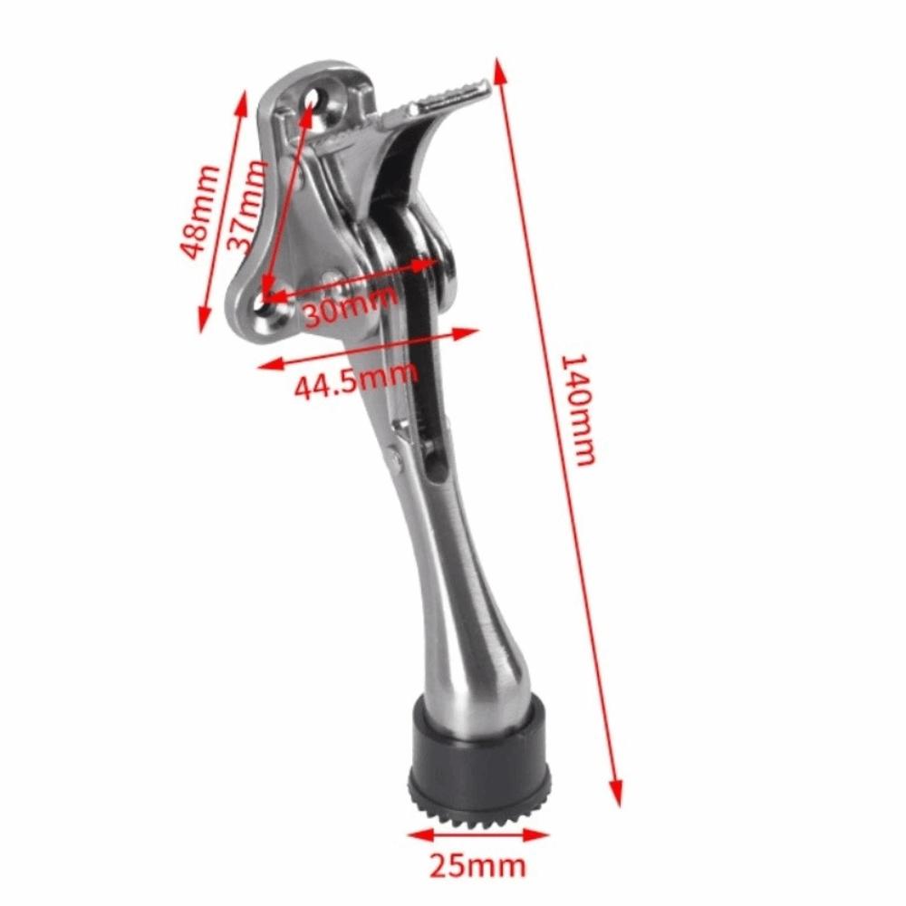 Kraftig dörrstopp i zinklegering, justerbar, enkel att installera, fotmanövrerad dörrstopp, hållbar pedal, nedtryckbar dörrstopp
